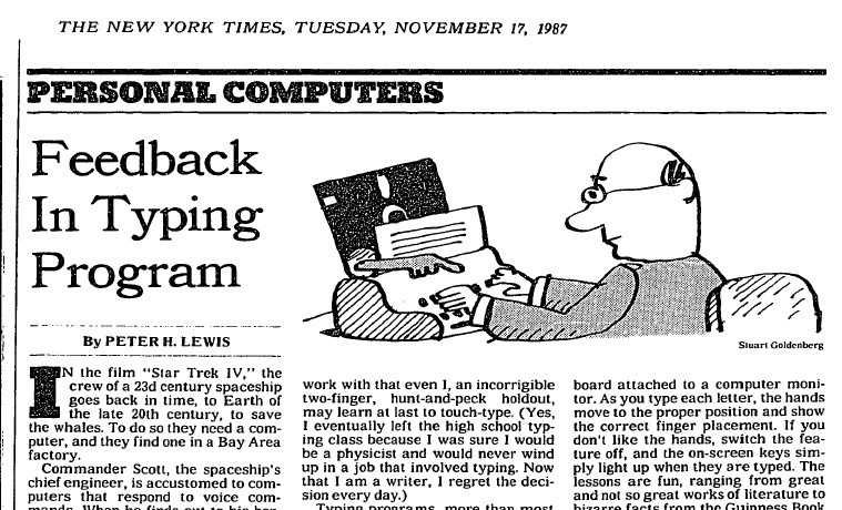 Clipping of a New York Times article titled 